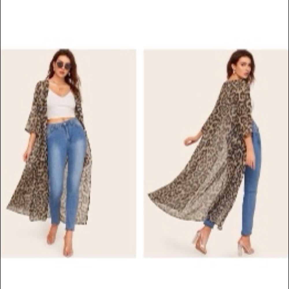 Kimono Jacket Cover Up Leopard